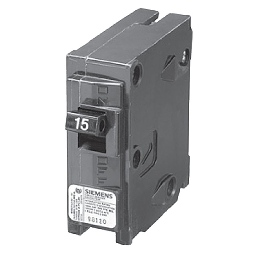 Siemens Q115 Circuit Breaker, Mini, 15 A, 1 -Pole, 120/240 V, Fixed Trip, Plug Mounting