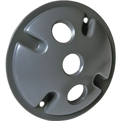 Cluster Cover, 4-1/8 in Dia, 4-1/8 in W, Round, Aluminum, Gray, Powder-Coated