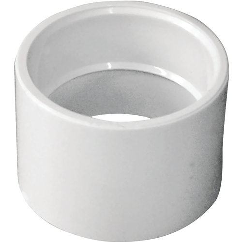 Coupling, 1-1/2 in, Hub, PVC, White