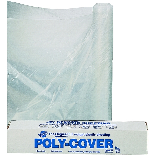 Poly Film, 100 ft L, 8 ft W, Clear