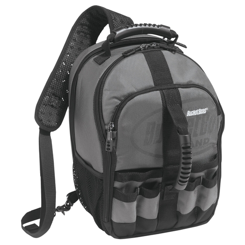 Bucket Boss 65160 Professional Series Sling Pack Tool Bag, 10-1/2 in W, 8 in D, 15 in H, 24-Pocket, Poly Fabric