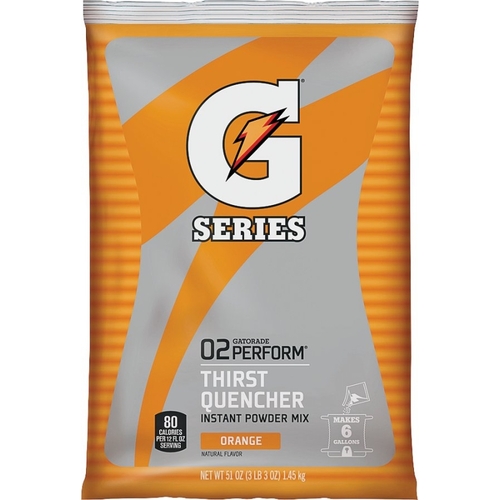 Gatorade 03968 Thirst Quencher Instant Powder Sports Drink Mix, Powder, Orange Flavor, 51 oz Pack