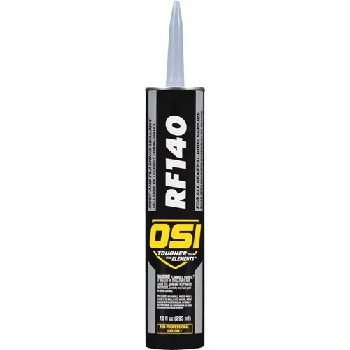 OSI 1938618 RF140 Series Gutter and Seam Sealant, Black, Liquid, 10.5 oz Cartridge