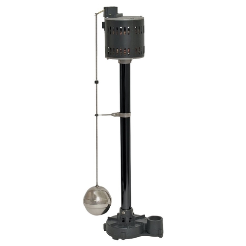 Sump Pump, 1-Phase, 2.76 A, 120 V, 0.33 hp, 1-1/2 in Outlet, 50 gpm, Iron/Steel