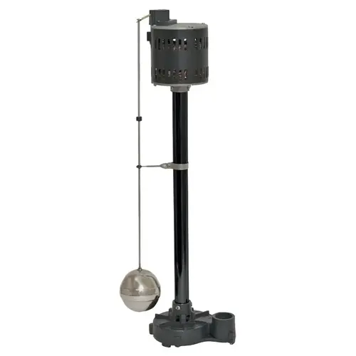 Sump Pump, 1-Phase, 2.76 A, 120 V, 0.33 hp, 1-1/2 in Outlet, 50 gpm, Iron/Steel