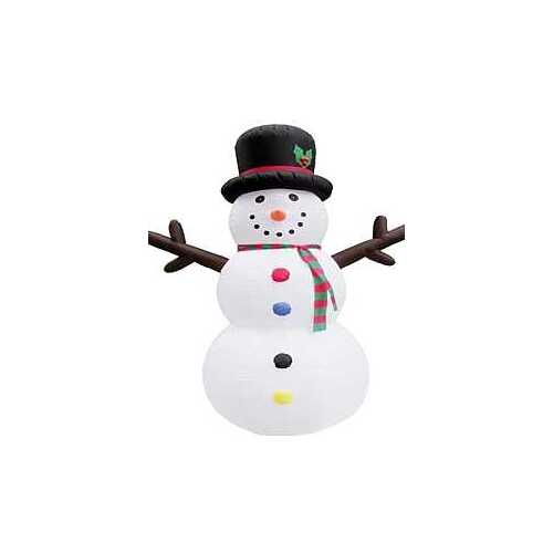 Snowman Inflatable with Mitten, 8 ft H, White Snowing Projector Lights, LED Bulb