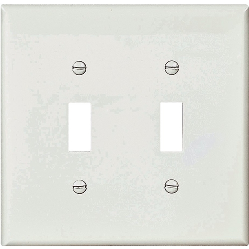 WALL PLATE 2 GANG TGL POLY WHT White