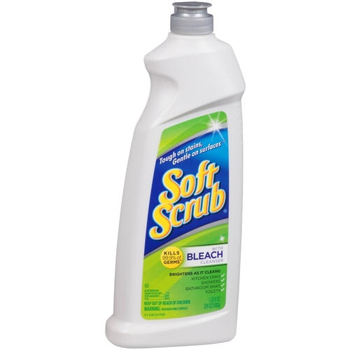 SOFT SCRUB 01602 with Bleach Cleanser, 24 oz Bottle, Cream, Characteristic, White