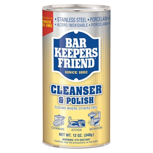 Bar Keepers Friend 11510 Cleanser and Polish, 12 oz Can, Powder, White