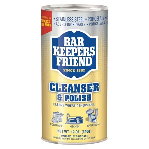 Bar Keepers Friend 11510 Cleanser and Polish, 12 oz Can, Powder, White