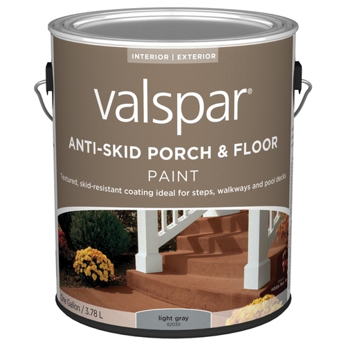Valspar 82030XCP4 024.00.007 Porch and Floor Paint, Light Gray, 1 gal