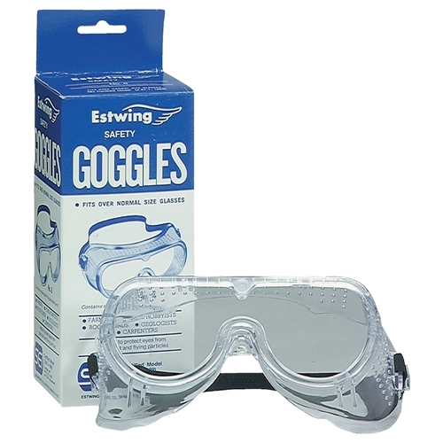 Ventilated Safety Goggles, Polycarbonate Lens, Replaceable Frame, Soft Vinyl Frame