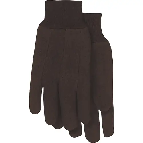 Boss 4020-6 Classic Protective Gloves, L, Straight Thumb, Clute-Cut, Knit Wrist Cuff, Polyester, Brown - pack of 6
