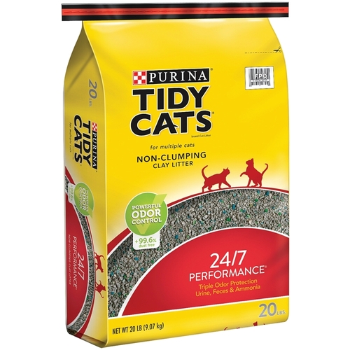 Cat Litter, 20 lb Capacity, Gray/Tan, Granular Bag