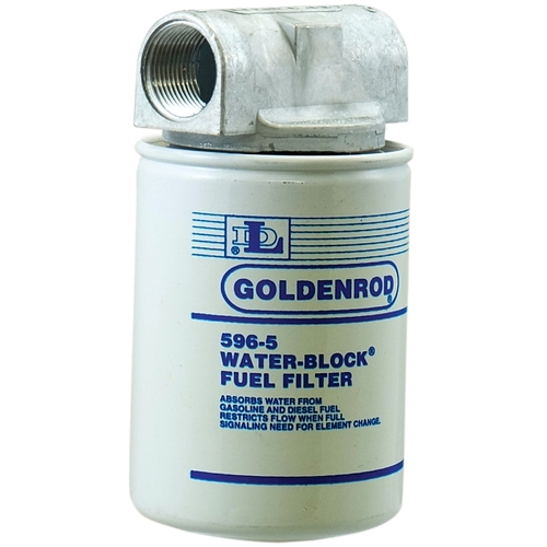 DL 596 Goldenrod Water Block Fuel Filter, 1 in Connection, NPT, 25 gpm