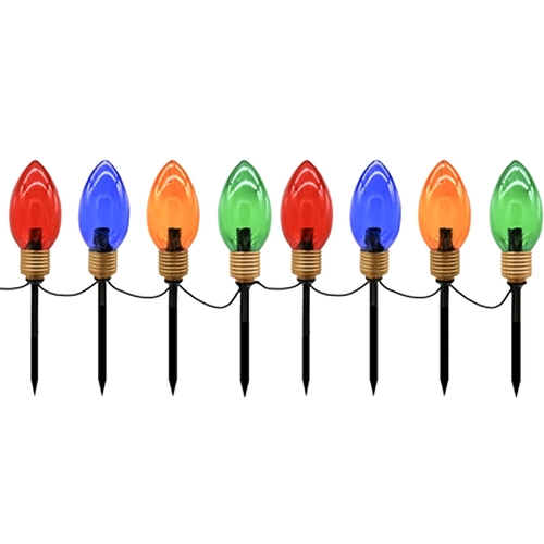 Hometown Holidays 92601-XCP6 Light Stake Yard, 18 in L, Yard Decor, PVC, Blue/Gold/Green/Red, Shiny - pack of 6