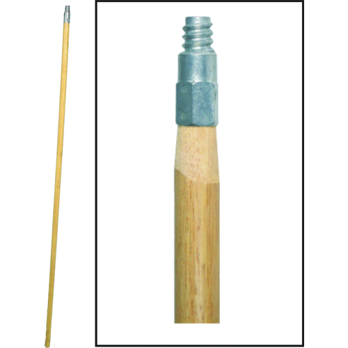 Broom Handle, 15/16 in Dia, 60 in L, Hardwood Lacquered