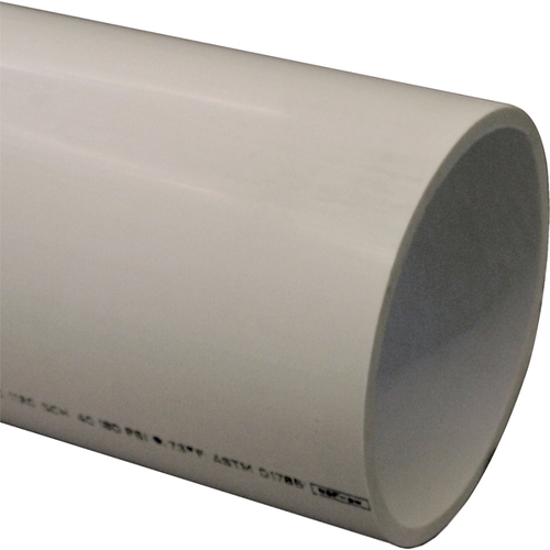 JM EAGLE 30577 Pipe, 6 in, 10 ft L, Solvent Weld, SCH 40 Schedule, PVC