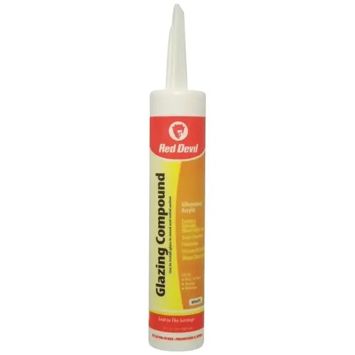 Red Devil 0666-XCP12 Glazing Compound, Paste, Mild Acrylic, White, 10.1 oz Cartridge - pack of 12