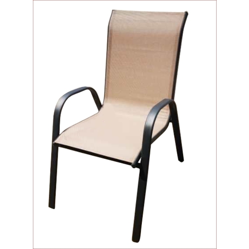 Seasonal Trends 50601 Sling Stack Chair, 21.65 in W, 27 in D, 35.82 in H, Polyester, 2 Tone Tan