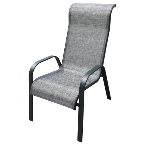 Seasonal Trends 50707 Stack Chair, 34-1/4 in D, 43.30 H in H, Gray Tweed/Textiline Black, Black/Gray