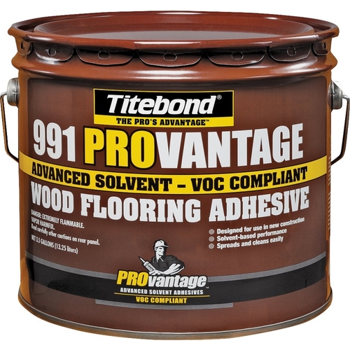 PROvantage Wood Floor Adhesive, Liquid, Solvent, Beige, 3.5 gal Pail