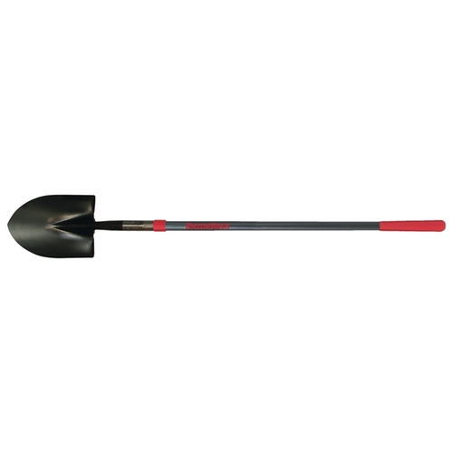 Shovel with Steel Backbone, 8-5/8 in W Blade, Steel Blade, Fiberglass Handle, Cushion Grip Handle