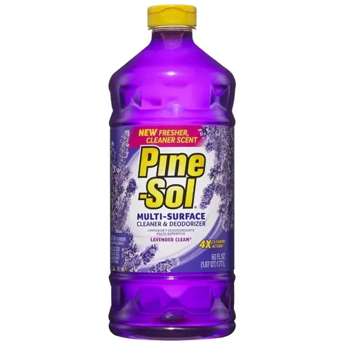 Pine-Sol 40112 Lavender Clean Cleaner and Degreaser, 60 oz Bottle, Liquid, Lavender, Clear