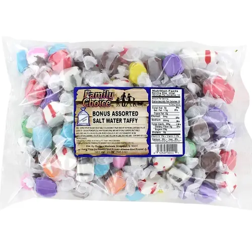 Family Choice 441 Taffy Candy, Assorted Flavor, 20 oz Cello Bag