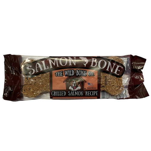 THE WILD BONE CO 1882-XCP48 Bone Dog Biscuit Treat, Grilled Salmon Flavor, 1 oz - pack of 48