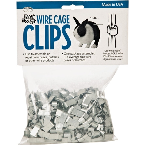 Cage Clip, Ferrule, Metal, For: ACP2 Pet Lodge Wire Clip Pliers, 14 - 16 ga Wire Panels