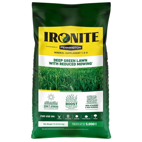 Ironite 100544883 100524194 Lawn Fertilizer, 15 lb Bag, 1-0-1 N-P-K Ratio
