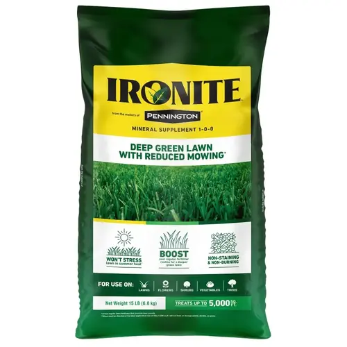 Ironite 100544883 100524194 Lawn Fertilizer, 15 lb Bag, 1-0-1 N-P-K Ratio