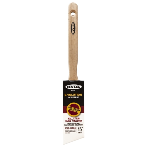 E-volution Oval Paint Brush, 1-1/2 in L Bristle, Polyester Bristle