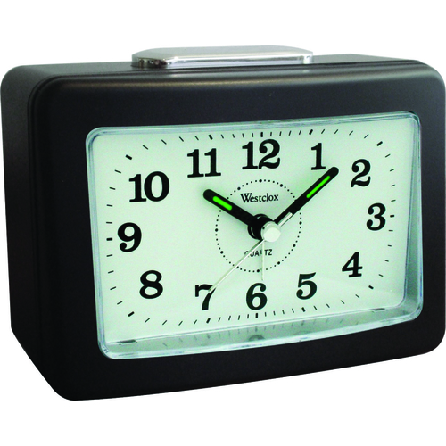 Westclox 47550 Alarm Clock, AA Battery, Black Case