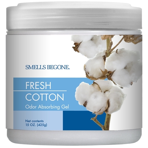 Odor Absorbing Gel, 15 oz Jar, Fresh Cotton, 450 sq-ft Coverage Area, 90 days-Day Freshness