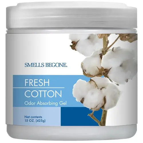 Odor Absorbing Gel, 15 oz Jar, Fresh Cotton, 450 sq-ft Coverage Area, 90 days-Day Freshness