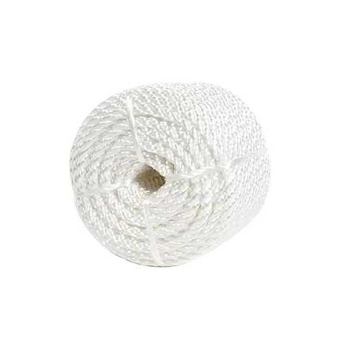 Rope, 1/4 in Dia, 100 ft L, 149 lb Working Load, Nylon, White