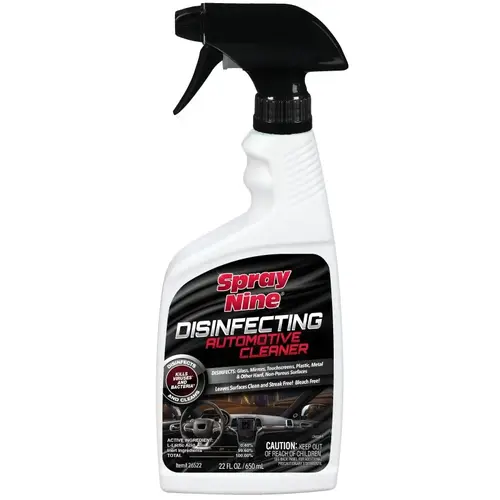 Disinfectant Automotive Cleaner, 22 oz Bottle, Liquid, Mild Clear