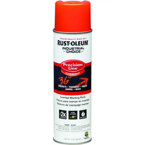 INDUSTRIAL CHOICE 203026 Marking Paint, Semi-Gloss, Alert Orange, 17 oz, Aerosol Can