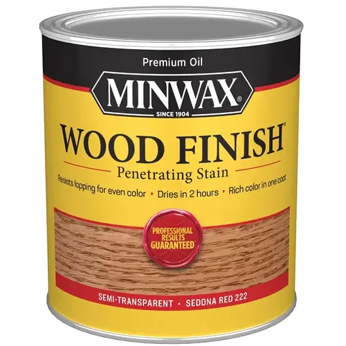 Wood Finish 4444 Wood Stain, Sedona Red, Liquid, 1 qt, Can