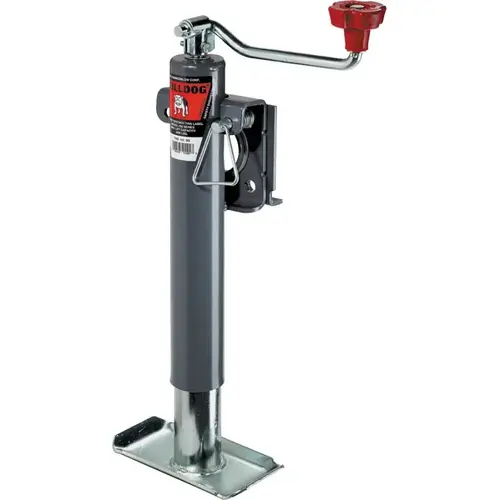 Bulldog 151401 Trailer Jack, 2000 lb Lifting, 1 ft 9 in Max Lift H, 27.8 in OAH, Steel Zinc