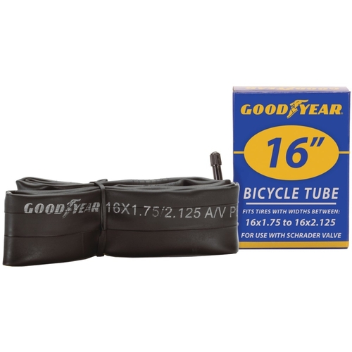 Kent 91075 Bicycle Tube, Butyl Rubber, Black, For: 16 x 1-3/4 in to 2-1/8 in W Bicycle Tires