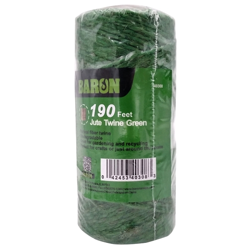 Twine, 1/8 in Dia, 190 ft L, 7 lb Working Load, Natural Fiber, Green