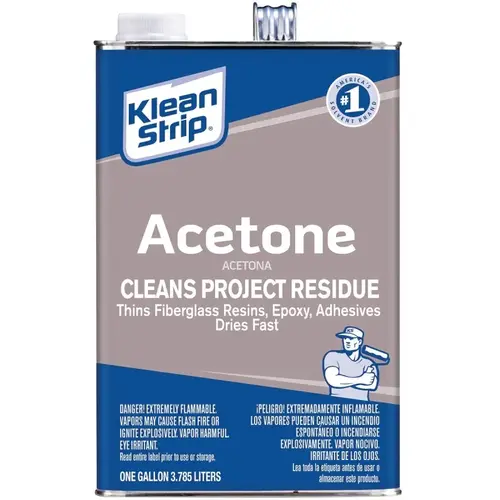 Acetone Thinner, Liquid, Characteristic Ketone, Sweet Pungent, Clear, 1 gal, Can