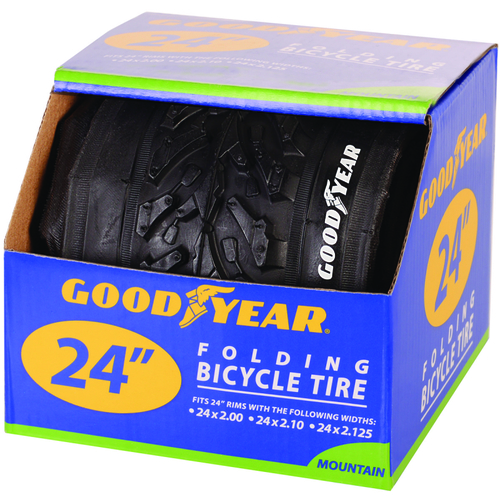 91057 Mountain Bike Tire, Folding, Black, For: 24 x 2 to 2.10 to 2-1/8 in Rim - pack of 2