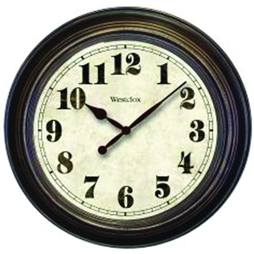 Classic Series Clock, Round, Brown Frame, Analog