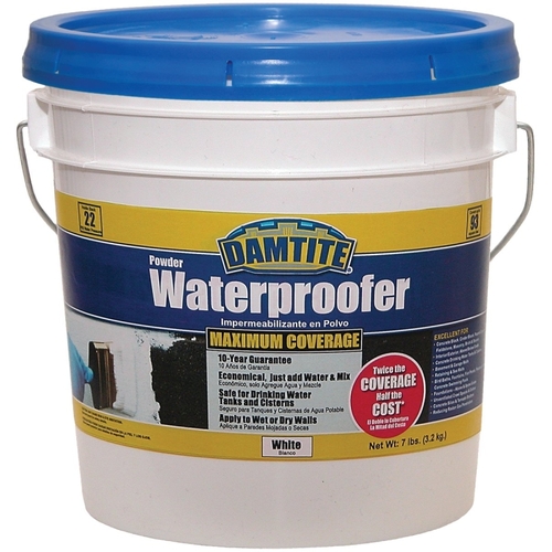 DAMTITE 01071 Powder Waterproofer, White, Powder, 7 lb Pail