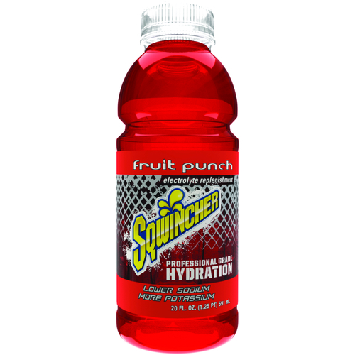 Sqwincher 159030535 X374-MB600 Ready-to-Drink Hydration, Liquid, Fruit Punch Flavor, 20 oz Bottle