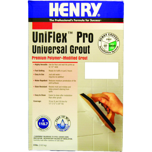 HENRY 13105 UniFlex Pro Polymer Modified Grout, Powder, Cocoa, 8 lb Box